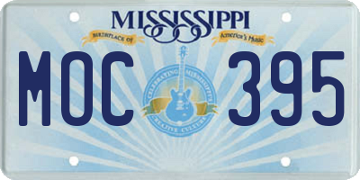 MS license plate MOC395