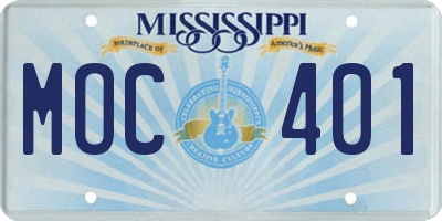 MS license plate MOC401