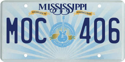 MS license plate MOC406
