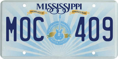 MS license plate MOC409