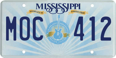 MS license plate MOC412