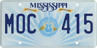 MS license plate MOC415