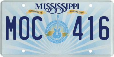 MS license plate MOC416