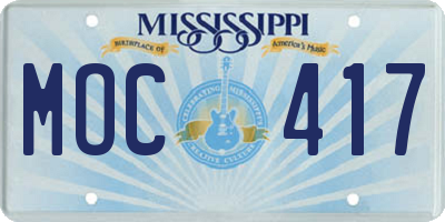 MS license plate MOC417