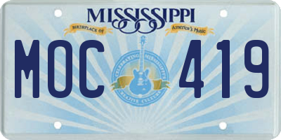 MS license plate MOC419