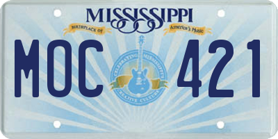 MS license plate MOC421