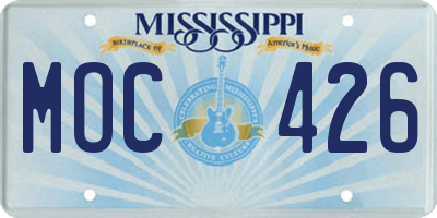 MS license plate MOC426