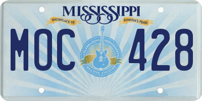 MS license plate MOC428
