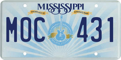 MS license plate MOC431