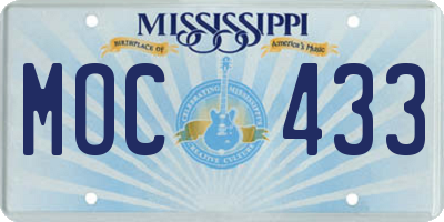 MS license plate MOC433