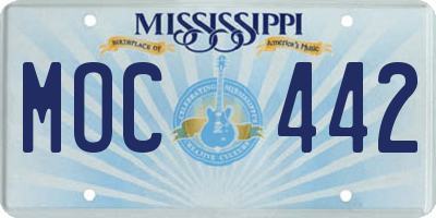 MS license plate MOC442