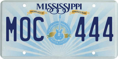 MS license plate MOC444