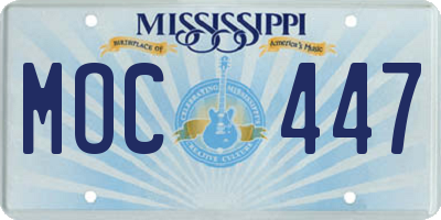 MS license plate MOC447
