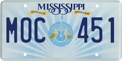 MS license plate MOC451