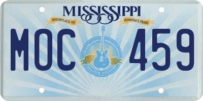 MS license plate MOC459