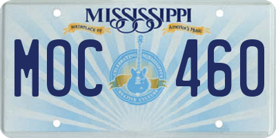 MS license plate MOC460