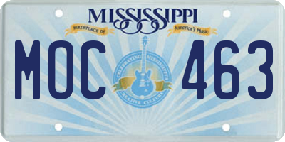 MS license plate MOC463