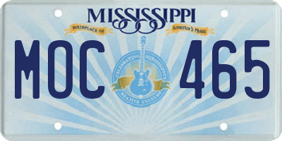 MS license plate MOC465