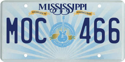 MS license plate MOC466