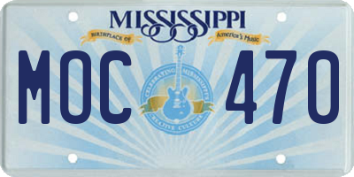 MS license plate MOC470