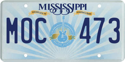 MS license plate MOC473