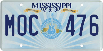 MS license plate MOC476