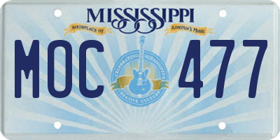 MS license plate MOC477