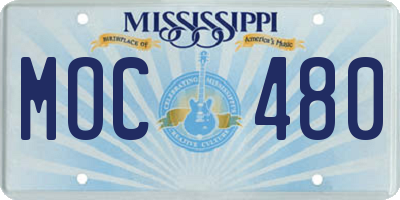 MS license plate MOC480
