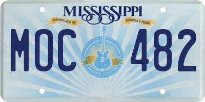 MS license plate MOC482