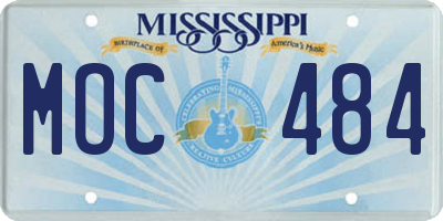 MS license plate MOC484