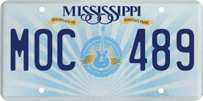 MS license plate MOC489