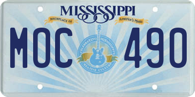 MS license plate MOC490