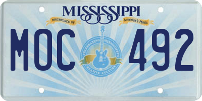 MS license plate MOC492