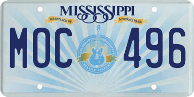 MS license plate MOC496