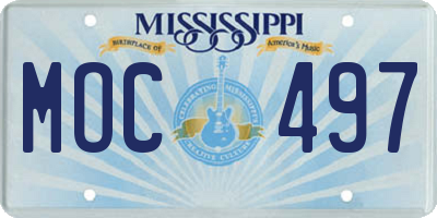 MS license plate MOC497