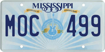MS license plate MOC499