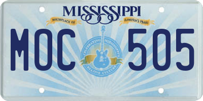 MS license plate MOC505
