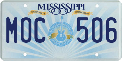 MS license plate MOC506