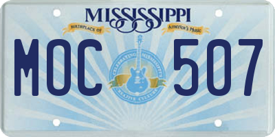 MS license plate MOC507
