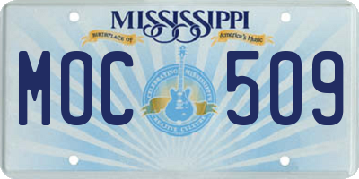 MS license plate MOC509