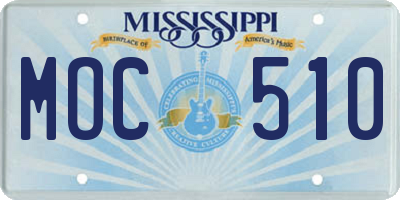 MS license plate MOC510