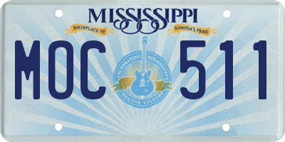 MS license plate MOC511