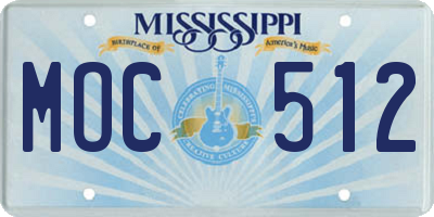 MS license plate MOC512