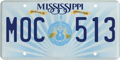 MS license plate MOC513