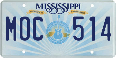MS license plate MOC514