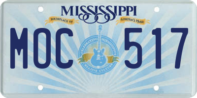 MS license plate MOC517