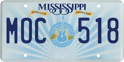 MS license plate MOC518
