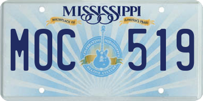 MS license plate MOC519