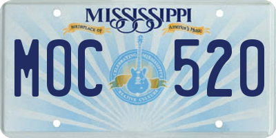MS license plate MOC520