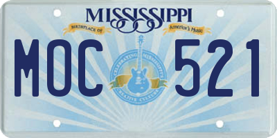 MS license plate MOC521